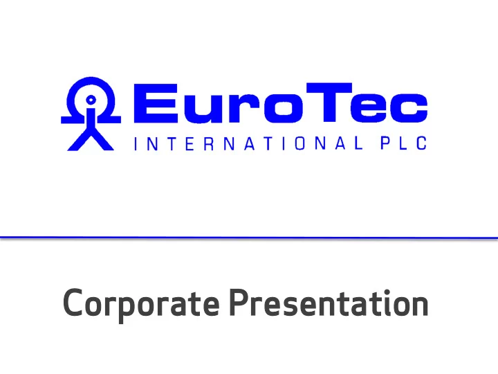 corporate presentation corporate presentation
