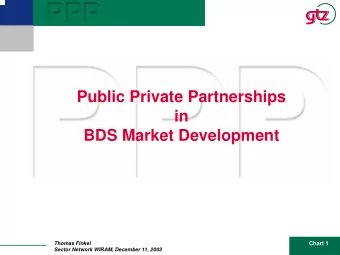 Public Private Partnerships  in  BDS Market Development  Chart 1  Thomas Finkel  Sector Network