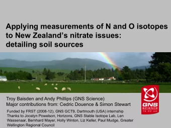 Applying measurements of N and O isotopes  to New Zealands nitrate issues:  detailing soil
