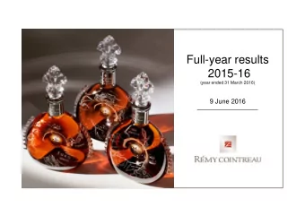Full-year results  2015-16  (year ended 31 March 2016)  9 June 2016  Franois  Hriard Dubreuil