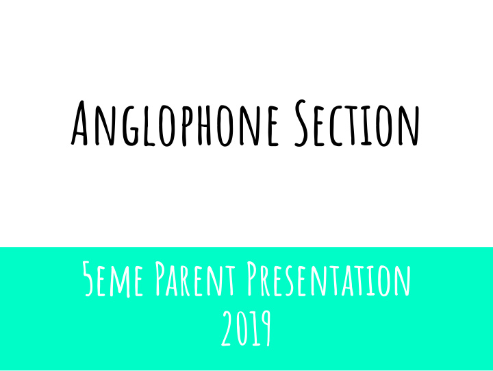 anglophone section