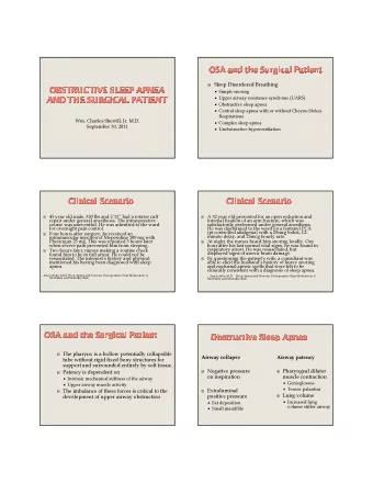 Sleep Disordered Breathing  Simple snoring  Upper airway resistance syndrome (UARS)