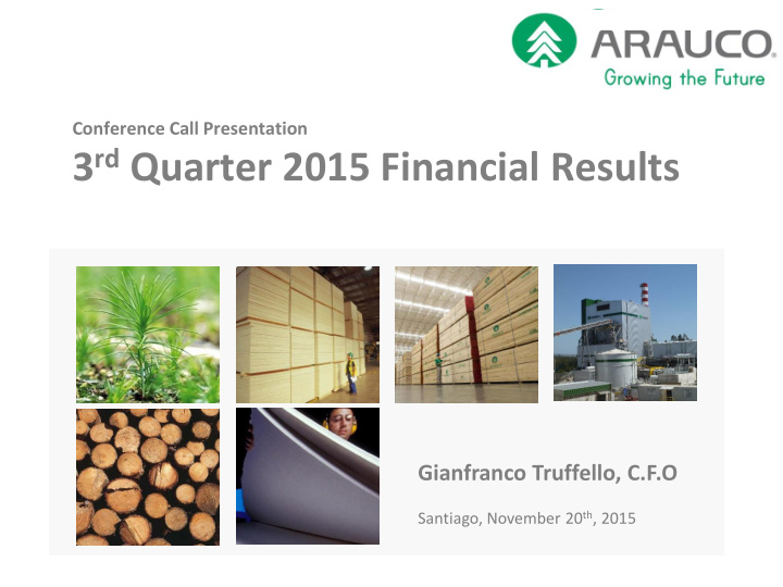 3 rd quarter 2015 financial results