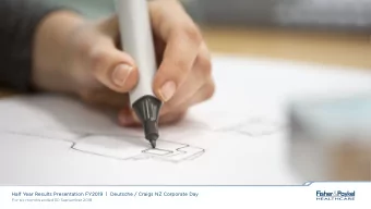 Half Year Results Presentation FY2018  Care by design  Ha  Half Y  Year R  r Results  ts Presenta