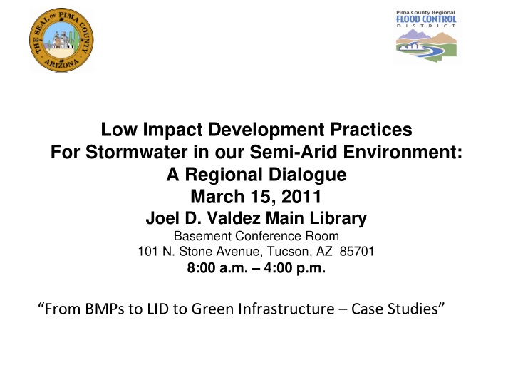 low impact development practices for stormwater in our
