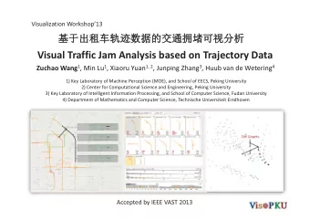 Visual Traffic Jam Analysis based on Trajectory Data Zuchao Wang 1 , Min Lu 1 , Xiaoru Yuan 1, 2 ,