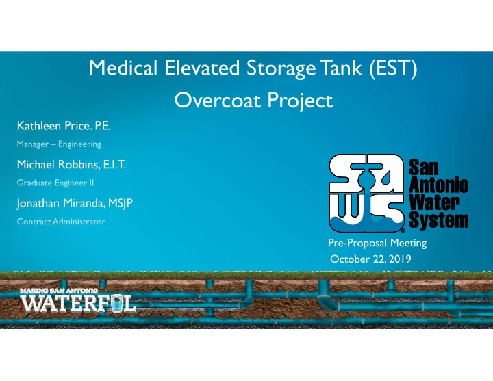 medical elevated storage tank est overcoat project