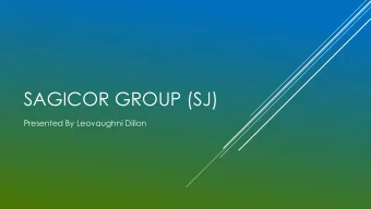 SAGICOR GROUP (SJ)  Presented By Leovaughni Dillon  OUTLINE FOR THIS PRESENTATION  Company