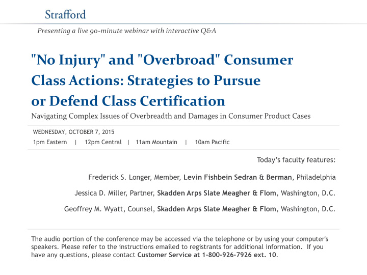 no injury and overbroad consumer class actions strategies