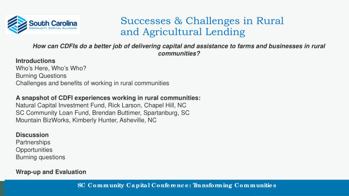 lore successes challenges in rural and agricultural