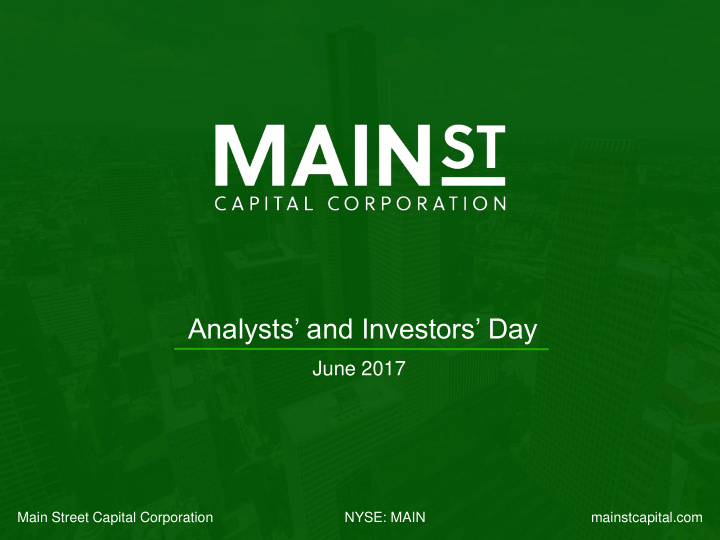 analysts and investors day
