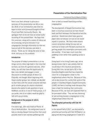 Pres  Presenta  entation of  ion of O  Our  ur Re  Revit  vitali  alizati  ation Plan  on Plan