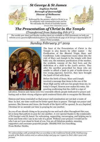 St George &amp; St James  Anglican Parish  Borough of Queenscliffe Diocese of Melbourne  Vision