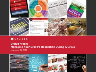 Managing Your Brands Reputation During A Crisis  November 15, 2016  Linda Welter  CEO &amp;
