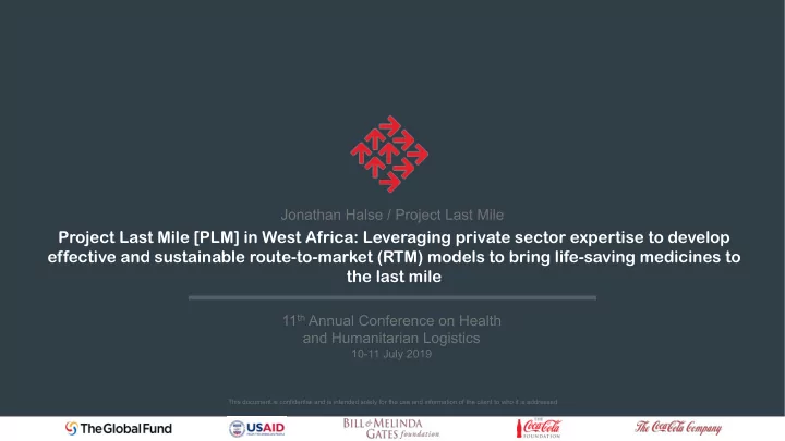 project last mile plm in west africa leveraging private