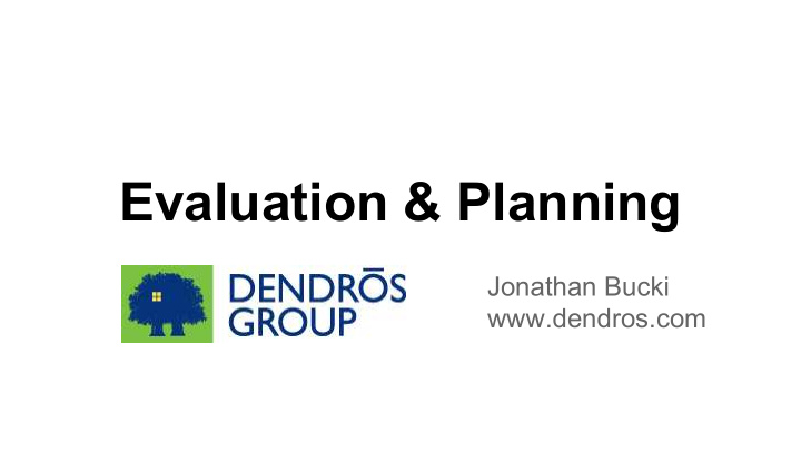 evaluation planning