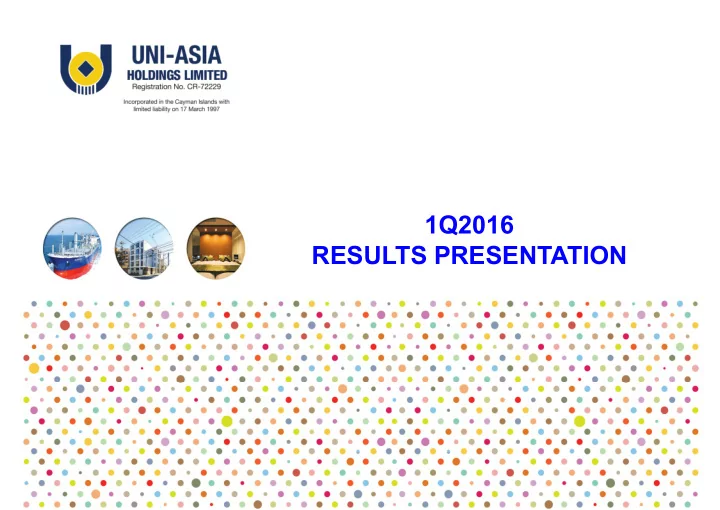 1q2016 results presentation disclaimer