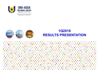 1Q2016  RESULTS PRESENTATION  DISCLAIMER  This presentation may contain forward-looking statements