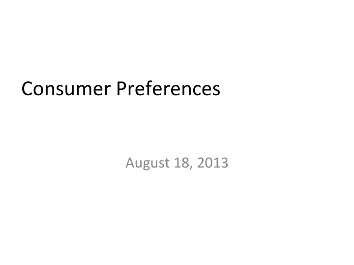 consumer preferences