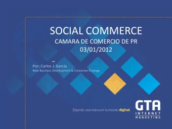 SOCIAL COMMERCE  CAMARA DE COMERCIO DE PR  03/01/2012  Por: Carlos J. Garca  New Business