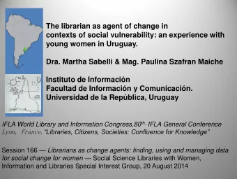 for social change for women  Social Science Libraries with Women,  Information and Libraries