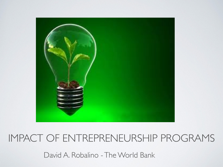 impact of entrepreneurship programs