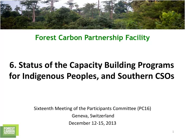 for indigenous peoples and southern csos