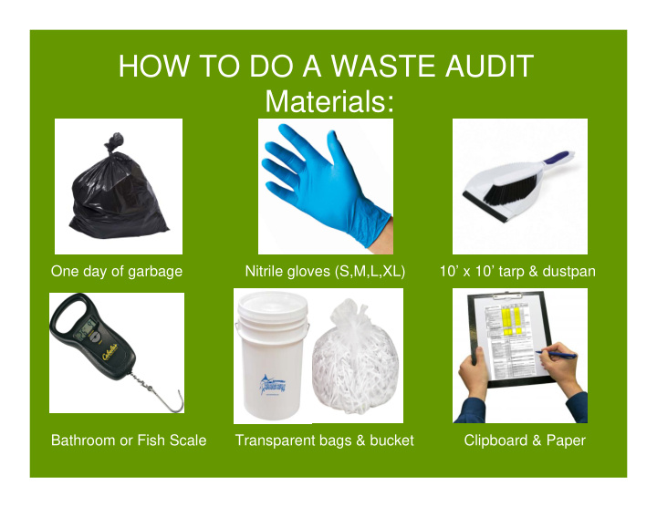 how to do a waste audit materials