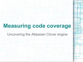 Measuring code coverage  Uncovering the Atlassian Clover engine  About me  Marek Parfianowicz