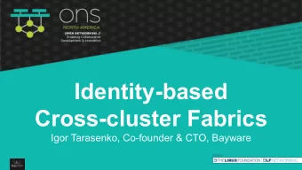 Identity-based  Cross-cluster Fabrics  Igor Tarasenko, Co-founder &amp; CTO, Bayware  2