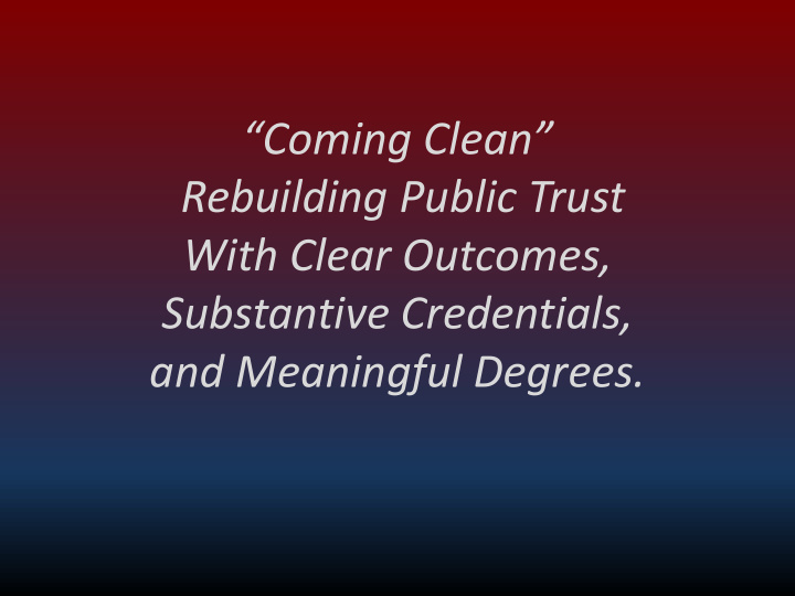 rebuilding public trust