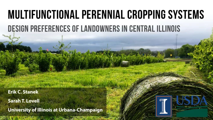 multifunctional perennial cropping systems