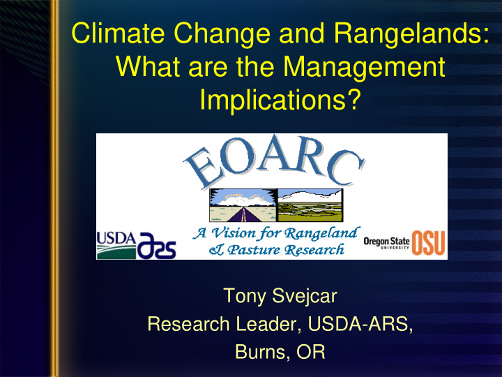 climate change and rangelands what are the management