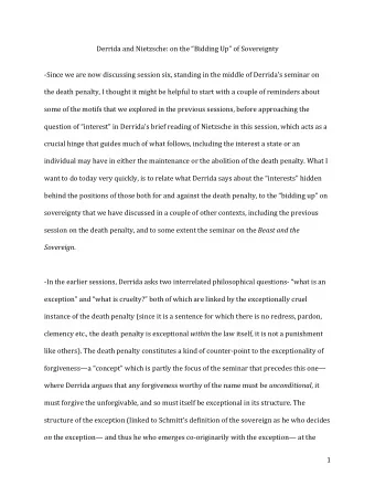 Derrida  and  Nietzsche:  on  the  Bidding  Up  of  Sovereignty