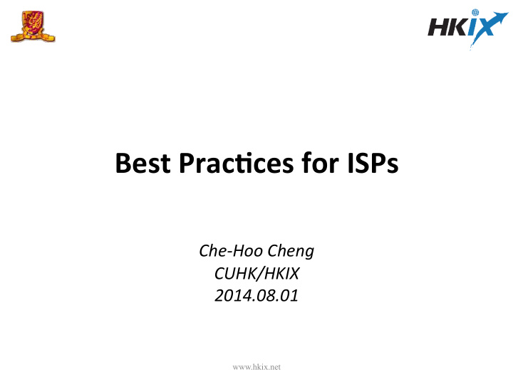 best prac ces for isps