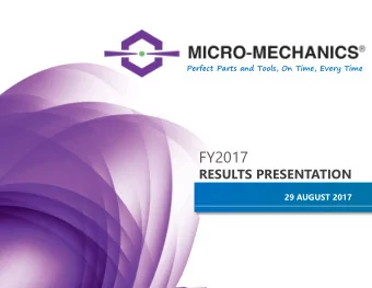 FY2017  RESULTS PRESENTATION  29 AUGUST 2017  BUSINESS &amp;  CHRIS BORCH, CEO  LOW MING WAH, COO