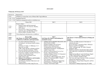 ENCO-2019  Wednesday 20 February 2019  8.00-10.30  Registration  10.30  Delegates to occupy their