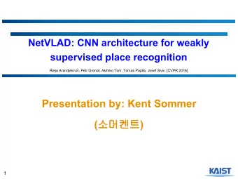 Presentation by: Kent Sommer (  )  1  Outline  1. Review / related work  2. Overview of