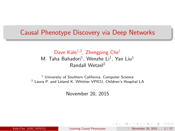 causal phenotype discovery via deep networks
