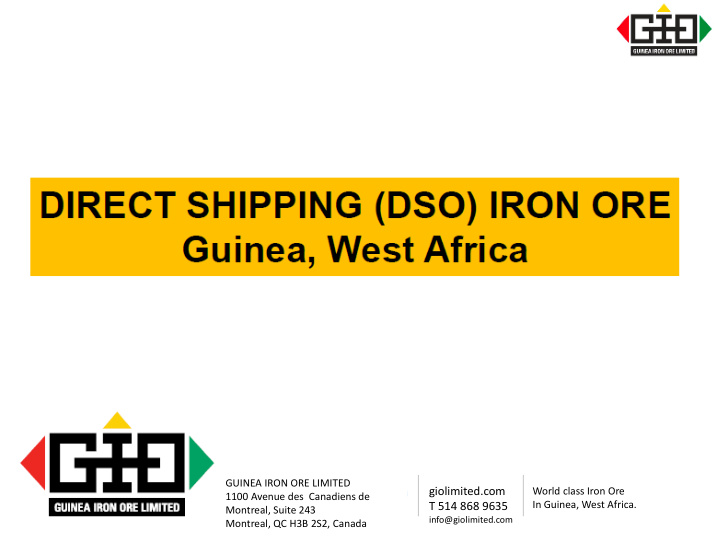 guinea iron ore limited giolimited com world class iron