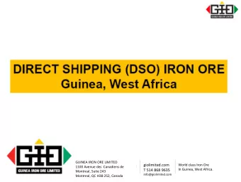 GUINEA IRON ORE LIMITED  giolimited.com  World class Iron Ore  1100 Avenue des  Canadiens de  In