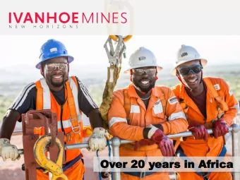 Ov  Over 20 y  er 20 year  ears  s in Afr  in Africa  ica Forward-looking statements &amp;