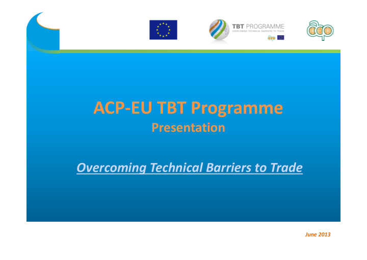 acp eu tbt programme