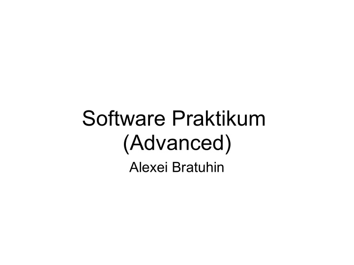 software praktikum advanced