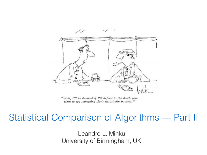 statistical comparison of algorithms part ii