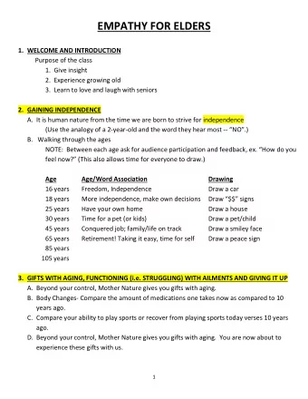 (Name ailment, distribute items and discuss how it causes a senior to struggle.  As ailments