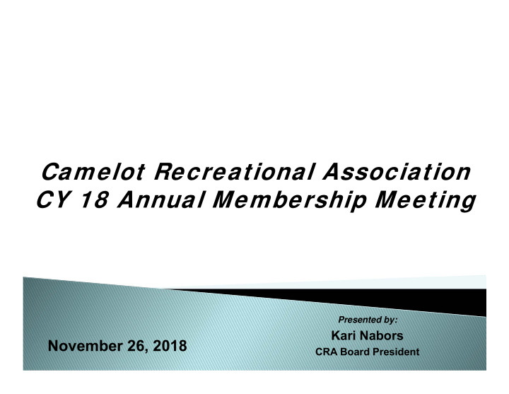 camelot recreational association cy 18 annual membership