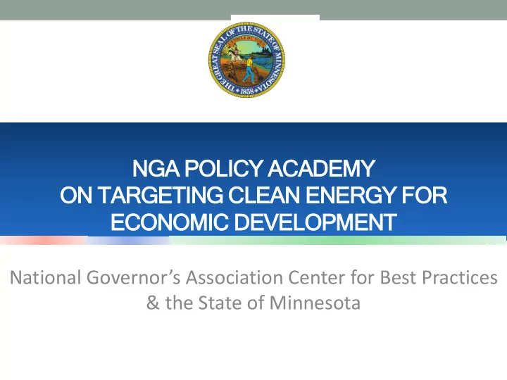 nga a policy a y acad ademy on t targeti eting c clean