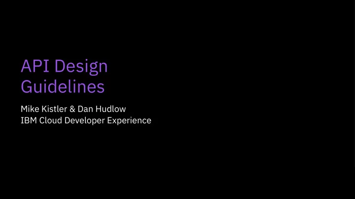 api design guidelines