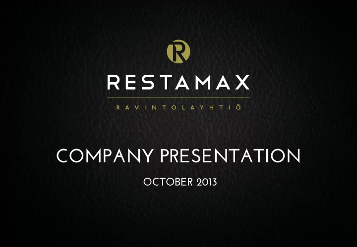 company presentation